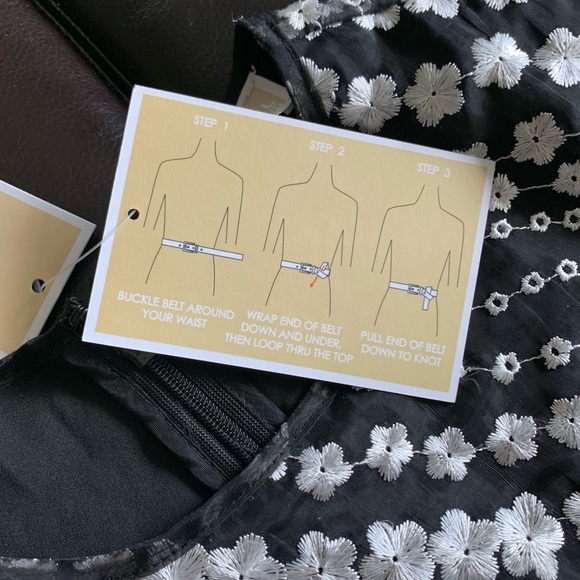 NWT Michael Michael Kors Embroiled Floral Dress Classic Black White 0 - Picture 6 of 8